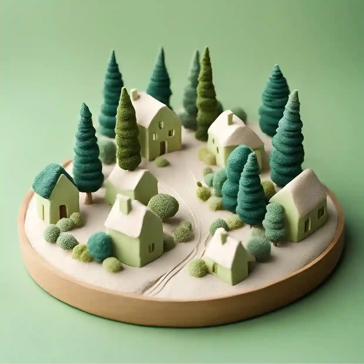 Maquette d'un petit village dans la foret