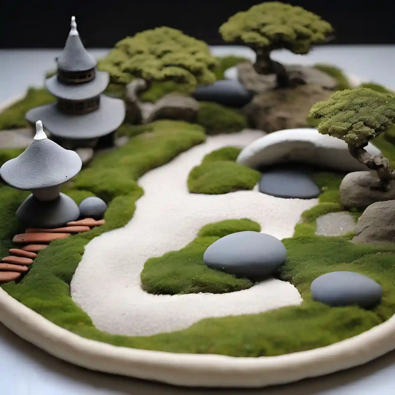 Petit jardin miniature en argile